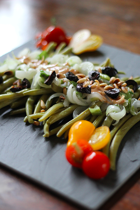 Salade de haricots vert sauce à l'anchois